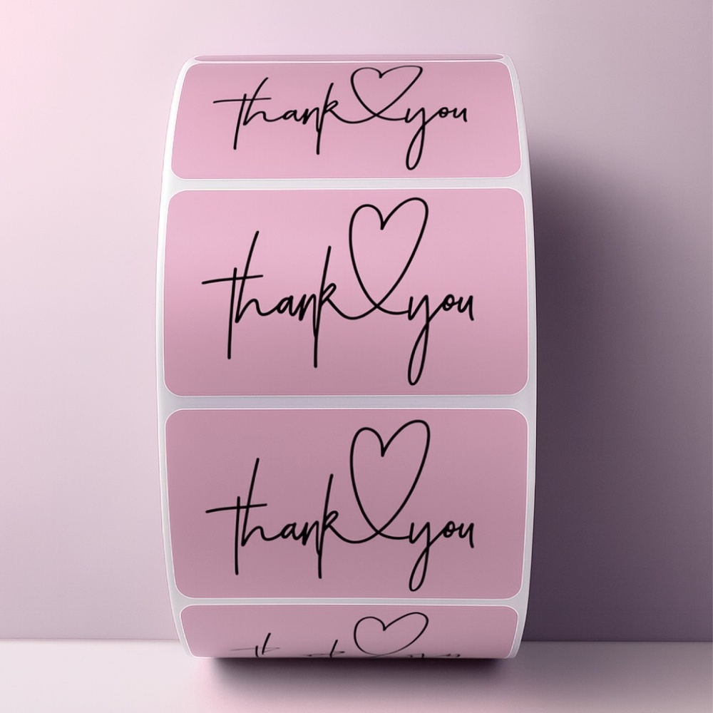 Thank You Heart Stickers – Modern Script Labels for Small Business Packaging - Picture 9 of 11